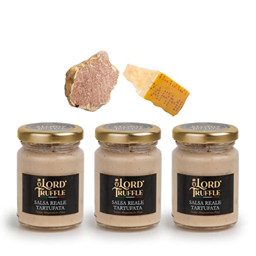 Lord Truffle | 3 Royal Trüffelsaucen 80 g, Gourmet-Trüffelsaucen auf Basis von Frischkäse, weißem Trüffel und Bianchetto-Trüffel, raffinierter Geschmack, 3 x 80 g, 100% italienische Qualität von Lord Truffle