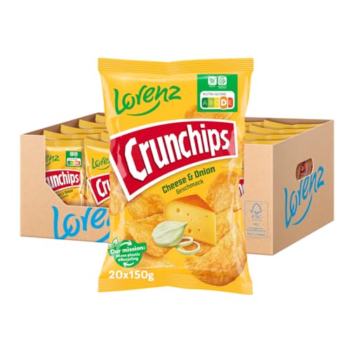 Lorenz Snack World Crunchips Cheese & Onion, 20er Pack (20 x 150 g) von Lorenz Snack World