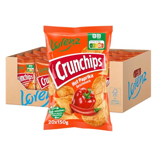 Lorenz Snack World Crunchips Hot Paprika, 20er Pack (20 x 150 g) von Lorenz Snack World