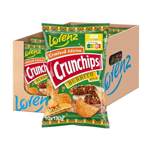 Lorenz Snack World Crunchips Limited Edition Burrito Style, 10er Pack (10 x 130 g) von Lorenz Snack World
