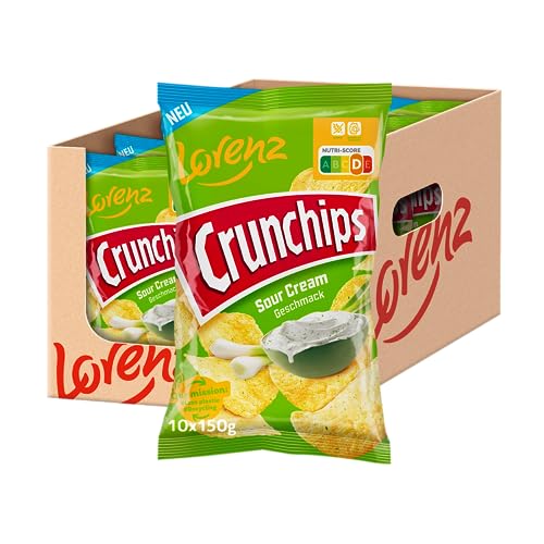 Lorenz Snack World Crunchips Sour Cream, 10er Pack (10 x 150 g) von Lorenz Snack World