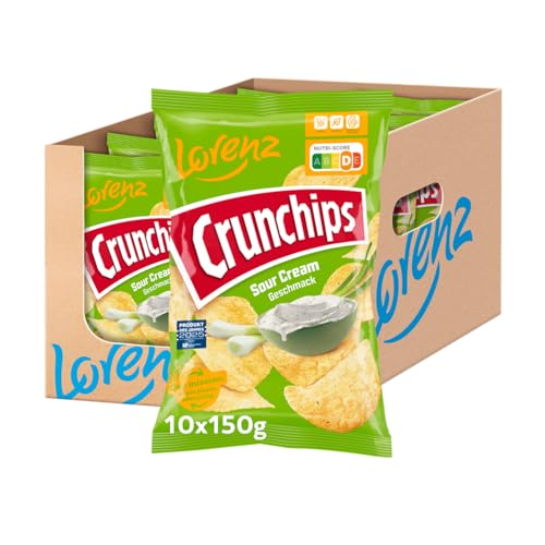 Lorenz Snack World Crunchips Sour Cream, 10er Pack (10 x 150 g) von Lorenz Snack World