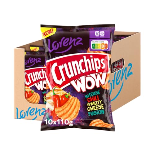 Lorenz Snack World Crunchips WOW Chili & Melty Cheese, 10er Pack (10 x 110 g) von Lorenz Snack World