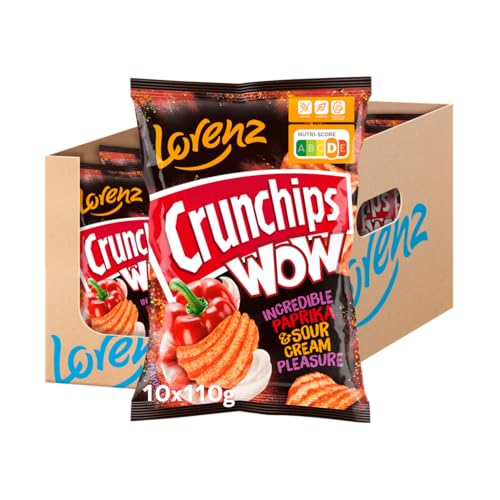 Lorenz Snack World Crunchips WOW Paprika & Sour Cream, 10er Pack (10 x 110 g) von Lorenz Snack World