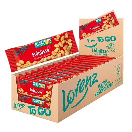 Lorenz Snack World Erdnüsse geröstet, gesalzen Riegel, 28er Pack (28 x 40 g) von Lorenz Snack World