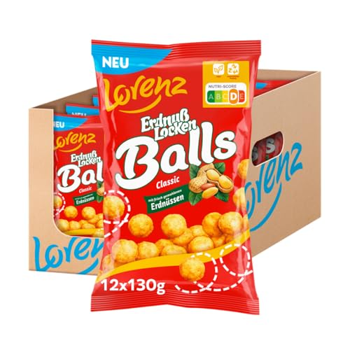 Lorenz Snack World ErdnußLocken Balls, 12er Pack (12 x 130 g) von Lorenz Snack World