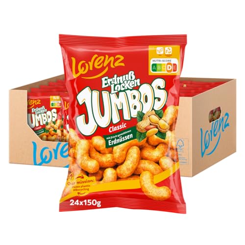 Lorenz Snack World ErdnußLocken Jumbos, 24er Pack (24 x 150 g) von Lorenz Snack World