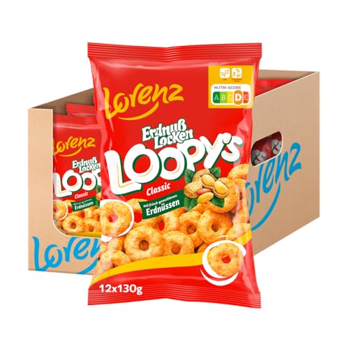 Lorenz Snack World ErdnußLocken Loopys, 12er Pack (12 x 130 g) von Lorenz Snack World