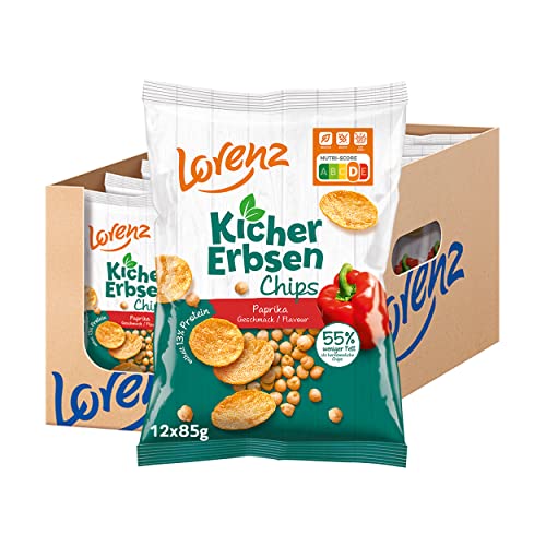 Lorenz Snack World Kichererbsenchips Paprika, 12er Pack (12 x 85 g) von Lorenz Snack World
