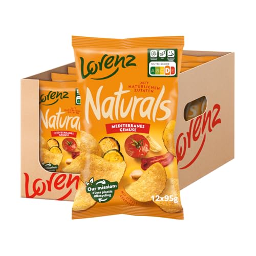 Lorenz Snack World Kartoffelchips in Schale geröstet mit mediterraner Würzung, Gelb/Orange, 1 Stück (12er Pack) von Lorenz Snack World