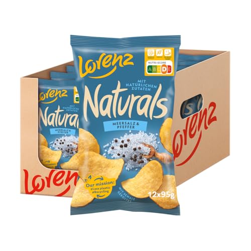 Lorenz Snack World Naturals Meersalz und Pfeffer, 12er Pack (12 x 95 g) von Lorenz Snack World