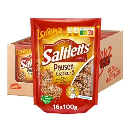 Lorenz Snack World Saltletts Pausen Cracker, 16er Pack (16 x 100 g) von Lorenz Snack World