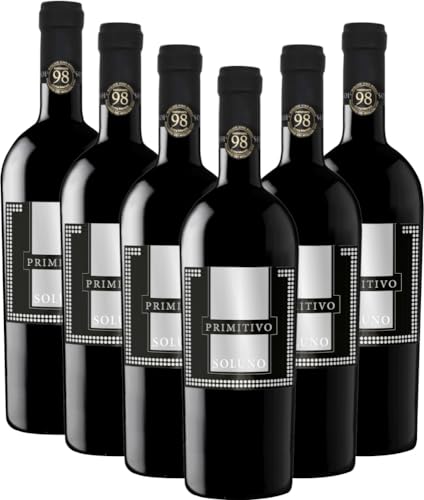 Soluno Primitivo Lorusso Michele Rotwein 6 x 0,75l VINELLO - 6 x Weinpaket inkl. kostenlosem VINELLO.weinausgießer von Lorusso Michele