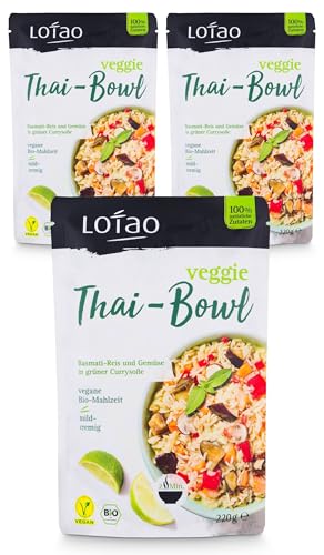 LOTAO Veggie Thai Bowl 3x220g Set Vegane Fertiggerichte | BIO-Gerichte ohne Zusätze und Soja | Schnell und praktisch: Fertigessen für Mikrowelle und Pfanne | Vegane Lebensmittel für jeden Tag LOTAO Veggie Thai Bowl 3x220g Set Vegane Fertiggerichte | BIO-Gerichte ohne Zusätze und Soja | Schnell und praktisch: Fertigessen für Mikrowelle und Pfanne | Vegane Lebensmittel für jeden Tag von Lotao