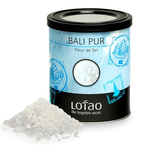 Lotao Bali Pur Salz - grobes Bio Fleur De Sel Meersalz (150g) | Besonderes Finishing-Salz: charakteristischer Geschmack, hoher Anteil an Mineralien, naturbelassen vegan | Geschenk zum Kochen & Backen von Lotao