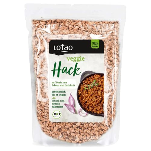 Lotao Veggie Hack Bio (1000g) - Veganes Hack: nachhaltig & hochwertig | 70% Protein: Erbsenprotein & Jackfruit | Vielfalt für vegane Lebensmittel: Bolognese Sauce, Burger, Chili Sin Carne uvm. von Lotao