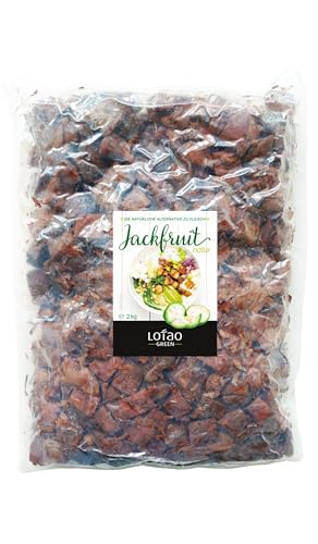 LOTAO Bio Jackfruit Natur: Junge Jackfrucht-Stücke im 2kg Beutel | Veganer Fleischersatz: Frisch, natürlich und ohne Zusatzstoffe oder Soja | Ideal für vegane Rouladen, Gulasch, Curry und Co. von Lotao