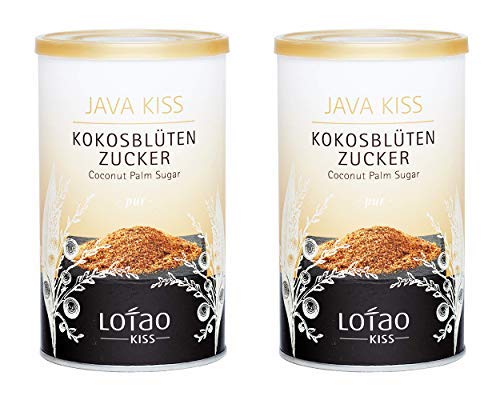 LOTAO Kokosblütenzucker Bio 2x250g: Java Kiss | Brauner Zucker Ersatz mit Karamell-Note | Palmzucker: unraffinierter Zucker aus Kokosblütensirup | natürliches Süßungsmittel für Backen, Kaffee + Tee von Lotao