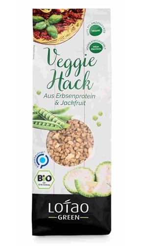 Lotao Veggie Hack Bio (100g) - Veganes Hack: nachhaltig & hochwertig | 70% Protein: Erbsenprotein & Jackfruit | Vielfalt für vegane Lebensmittel: Bolognese Sauce, Burger, Chili Sin Carne uvm. von Lotao
