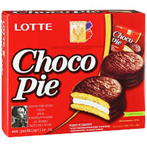 Kekse Choco Pie 3 Packungen 36 Stück (3 x 336g) Marshmallow Schaumzucker Füllung & Schoko von Lotte
