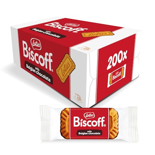 Lotus Biscoff | Karamellisierter Keks mit Schokoladenüberzug | 200 Einzeln Verpackte Kekse | Nur Natürliche Inhaltsstoffe | Ohne Farbstoffe oder Zugesetzte Aromen | 200x1 | 1,47 kg von Biscoff
