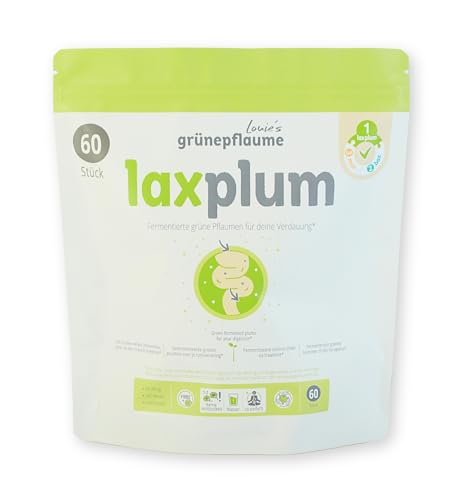 Laxplum. Die fermentierte grüne Pflaume mit Chlorid und Calcium für die Verdauung (weitere Details bei den Produktinformationen). Im Alltag, auf Reisen, beim Fasten. Natürlich, einfach, lecker. von Louie's grünepflaume