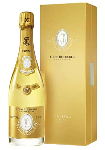 LOUIS ROEDERER CHAMPAGNER CRISTAL 2012 75 CL MIT SCHATULLE UND 6 GLÄSERN IM WEISSEN LOGO GLAS - VDGLASS von Louis Roederer