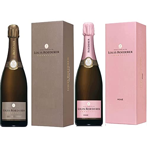 Louis Roederer Champagne Brut Vintage Deluxe Geschenkpackung Champagner, 750ml & Champagne Brut Rosé Deluxe Geschenkpackung Champagner, 750ml von Louis Roederer