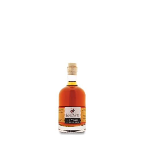 Louis Santo 12 Jahre Premium Rum | Bourbon und Pedro Ximenez Sherry Cask Finish | | Aus Zuckerrohrsaft | Ideal als Geschenk | 0,1l | 40% Vol.| von Louis Santo