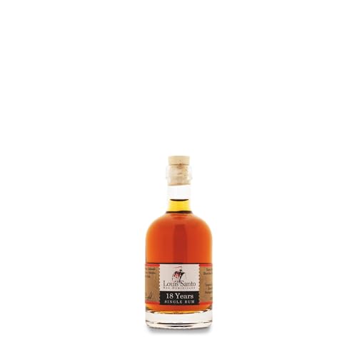 Louis Santo - Premium Single Rum 18 Jahre | Bourbon Cask | Aus Zuckerrohrsaft | Doppelgold prämiert | Ideal als Geschenk | 44% Vol. | 0,1l von Louis Santo
