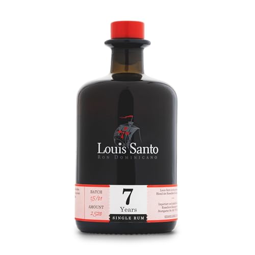 Premium Single Rum 7 Jahre (40% Vol.) | Aus Zuckerrohrsaft | Im EX-Bourbon Holzfass gereift | Ohne künstl. Aromen & Zusatzstoffe | 0,5l von Louis Santo