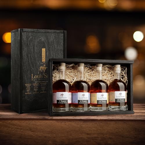 Premium Rum Tastingbox mit Louis Santo Single Rum 7, 8, 12 & 18 Jahre | 4x100 ml für bis zu 5 Personen | ohne künstliche Aromen von Louis Santo
