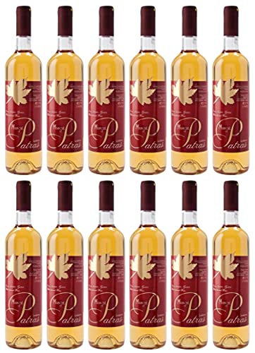 Muskat aus Patras 12x 0,75l Loukatos Likörwein weiß | 15% Vol. | + 1 x 20ml Olivenöl"ElaioGi" aus Griechenland von Yulix