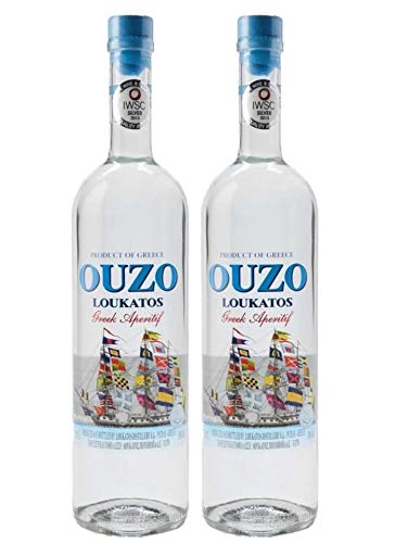 Ouzo Loukatos 2x 0,7l 38% Vol. | Milder Ouzo aus Patras | + 1 x 20ml Olivenöl"ElaioGi" aus Griechenland von Jassas Griechische Feinkost