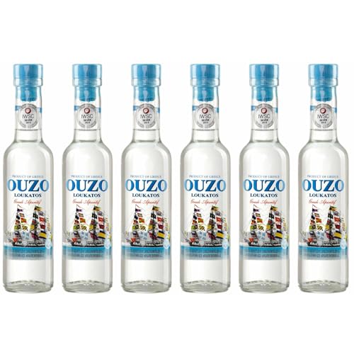 Ouzo Loukatos 38% Vol. 6x 0,2l | Milder Ouzo aus Patras von Loukatos