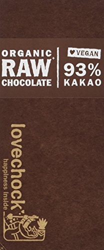 Lovechock Bio Raw Choco vegan, Kakao 93%, 4er Pack (4 x 70 g) von Lovechock
