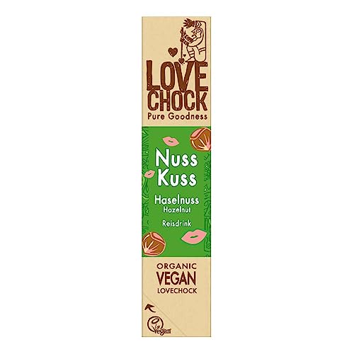 Lovechock Chocolate Riegel Nuss Kuss, Haselnuss & Reisdrink, 40g (1) von Lovechock
