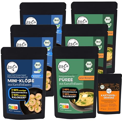 LOWER CARB KARTOFFELPRODUKTE KOMBI-SETS | stark kohlenhydratreduziert | kalorienreduziert | protein- und ballaststoffreich | bio (3x MINI-KLÖßE + 3x PÜREE) LOWER CARB KARTOFFELPRODUKTE KOMBI-SETS | stark kohlenhydratreduziert | kalorienreduziert | protein- und ballaststoffreich | bio (3x MINI-KLÖßE + 3x PÜREE) von LowCa