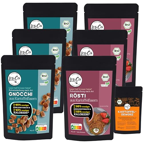 LOWER CARB KARTOFFELPRODUKTE KOMBI-SETS | stark kohlenhydratreduziert | kalorienreduziert | protein- und ballaststoffreich | bio (3x RÖSTI + 3x GNOCCHI) LOWER CARB KARTOFFELPRODUKTE KOMBI-SETS | stark kohlenhydratreduziert | kalorienreduziert | protein- und ballaststoffreich | bio (3x RÖSTI + 3x GNOCCHI) von LowCa