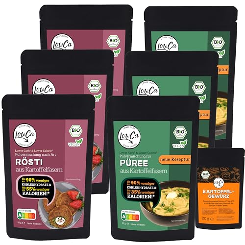 LOWER CARB KARTOFFELPRODUKTE KOMBI-SETS | stark kohlenhydratreduziert | kalorienreduziert | protein- und ballaststoffreich | bio (3x RÖSTI + 3x PÜREE) LOWER CARB KARTOFFELPRODUKTE KOMBI-SETS | stark kohlenhydratreduziert | kalorienreduziert | protein- und ballaststoffreich | bio (3x RÖSTI + 3x PÜREE) von LowCa