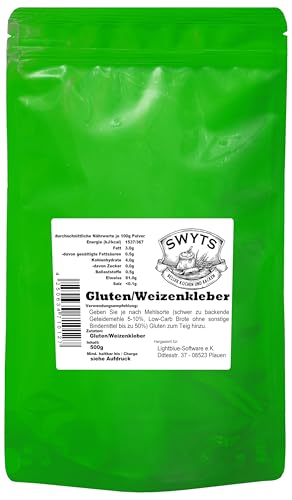 500g Gluten/Weizenkleber - für bessere Teigstruktur und Low-Carb-Rezepte - Backen und Kochen wie die Profis mit Qualität von von SWYTS - mind. 12 Monate MHD von LowCarbWelt.de