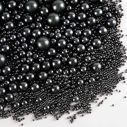 100g Perlen Torten-Zuckerstreu Pearl Sprinkles Mix Cake Sprinkles Topper Weiße Zuckerstreu für Desserts -Cupcake Cookies Macaron Doughnut Sugar Sprinkles On Birthday Party (Black) von Lozadia