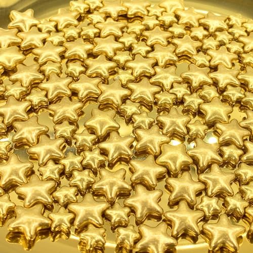 100g Perlen Torten-Zuckerstreu Pearl Sprinkles Mix Cake Sprinkles Topper Weiße Zuckerstreu für Desserts -Cupcake Cookies Macaron Doughnut Sugar Sprinkles On Birthday Party (Gold Star) von Lozadia