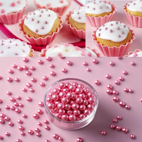100g Perlen Torten-Zuckerstreu Pearl Sprinkles Mix Cake Sprinkles Topper Weiße Zuckerstreu für Desserts -Cupcake Cookies Macaron Doughnut Sugar Sprinkles On Birthday Party (Rose Gold) von Lozadia