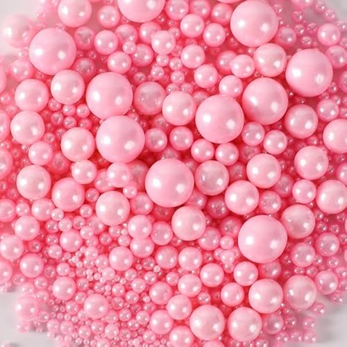 100g Perlen Torten-Zuckerstreu Pearl Sprinkles Mix Cake Sprinkles Topper Weiße Zuckerstreu für Desserts -Cupcake Cookies Macaron Doughnut Sugar Sprinkles On Birthday Party (Pink) von Lozadia