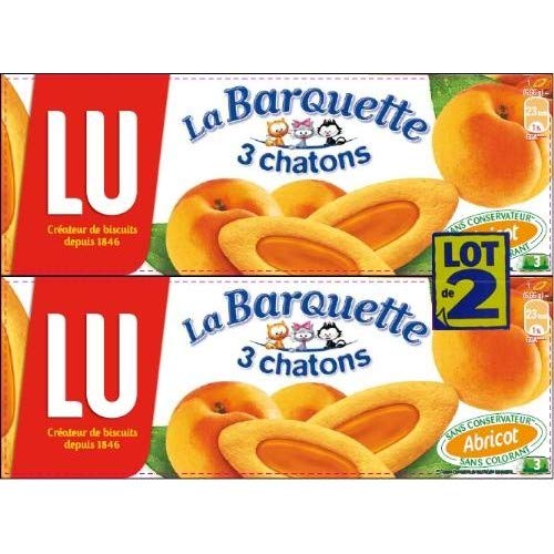 Lu - Tray Aprikose Kätzchen 240G - Packung mit 4 von Nuvial