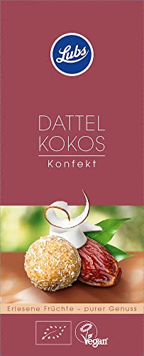 Lubs Dattel Kokos Konfekt, Bio-Fruchtkonfekt (6 x 100 gr) von LUBS