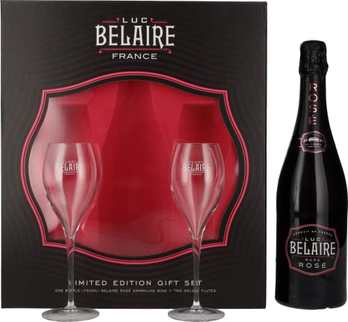 Luc Belaire Rare Rosé 12,5% Vol. 0,75l in Geschenkbox mit 2 Gläsern von Luc Belaire