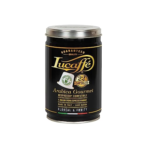 240 Kompatible Kapseln - LUCAFFÉ 100% Arabica Gourmet in einer aromaschonenden Stahldose, Nachhaltig (Kompostierbare Kaffeekapseln aus Zuckerrohrextrakt), sanft geröstet von Lucaffé