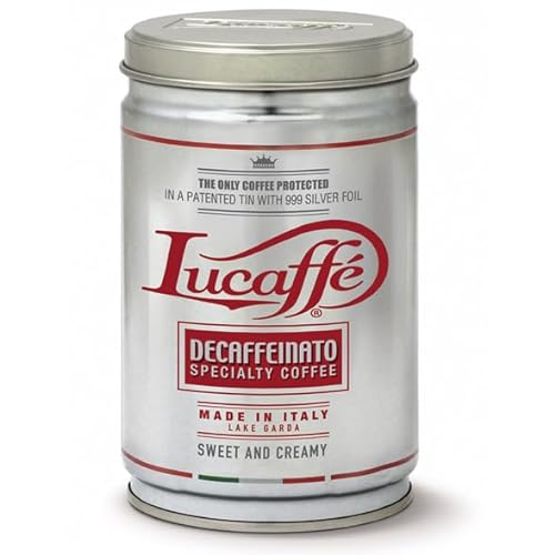 LUCAFFÈ Entkoffeinierter Kaffee, 100% Arabica-Kaffeebohnen, 3 x 250g. in einer stilvollen, aromasparenden Stahldose, süßer Geschmack, voller Körper, schöne Crema, Kaffee nach original italienischer von Lucaffé